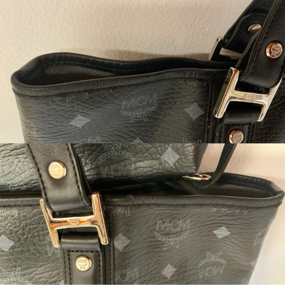 MCM Black and Gray Tote with Pouch - Picture 9 of 12